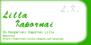 lilla kapornai business card